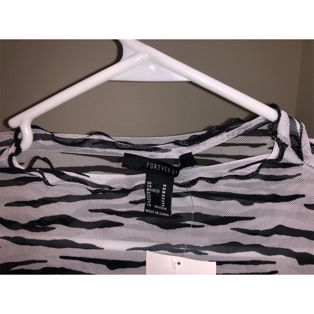Forever 21 zebra print see through top